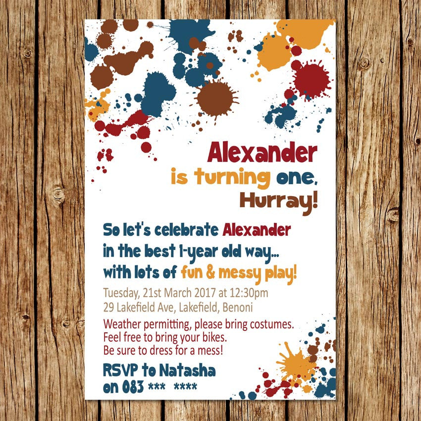 Messy Play Birthday Invitation - Love my Goodies